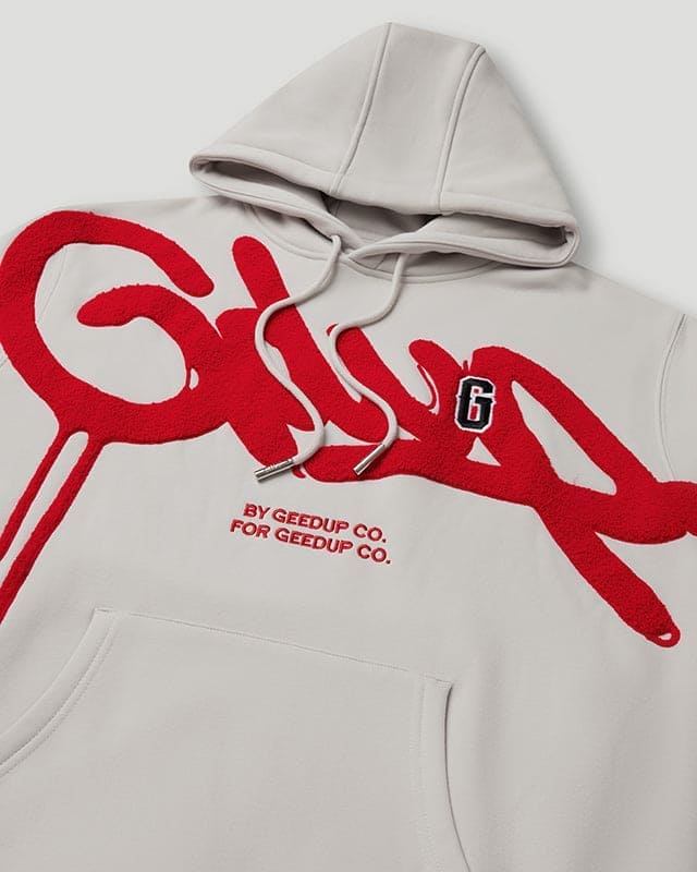 Handstyle G Hoodie Light Grey/Red